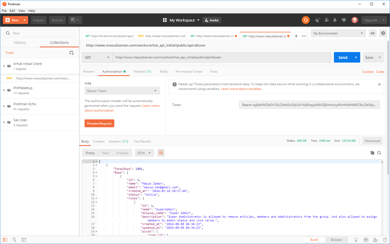 Laravel RESTful API application