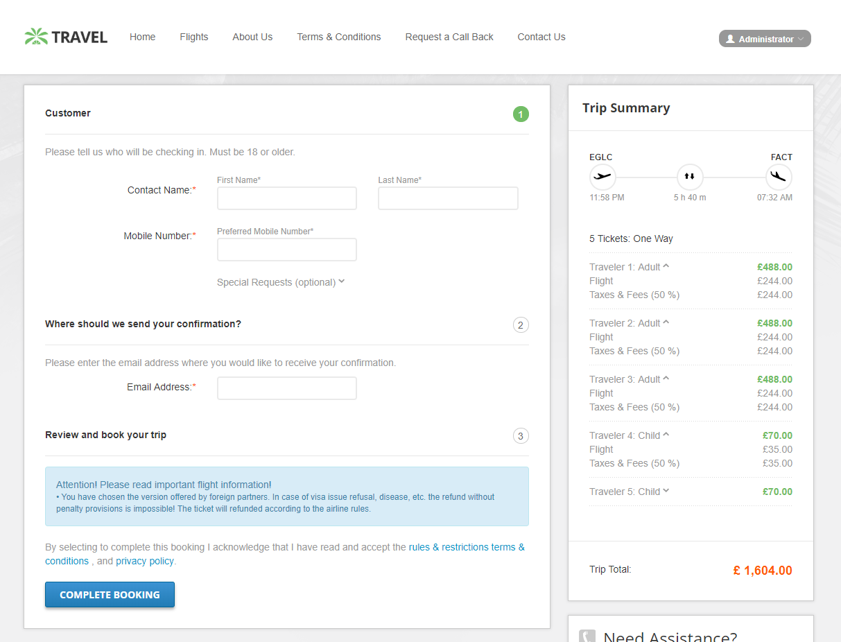 Air Ticket Reservation Application